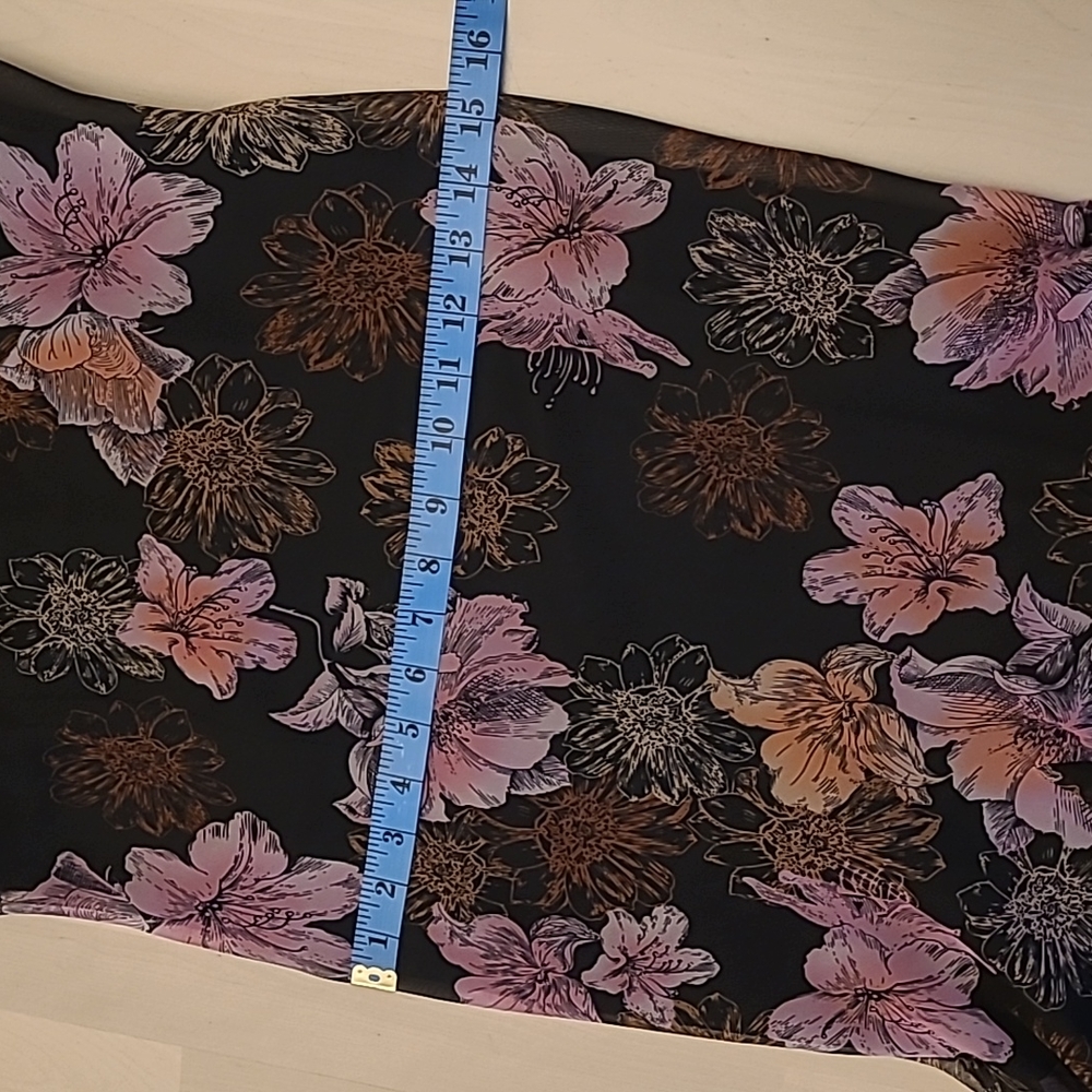 EUC 1990s VTG  Scarlett Black with Pink Floral Print Slip Dress with Flowing Hem - Picture 12 of 16